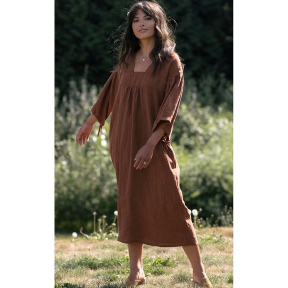 Harly Jae Paysanne Heritage Linen Maxi Size XS Cinnamon Brown